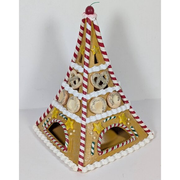 Department 56 Gingerbread Christmas Eiffel Tower Light Up Decoration 14" Village - Picture 6 of 8